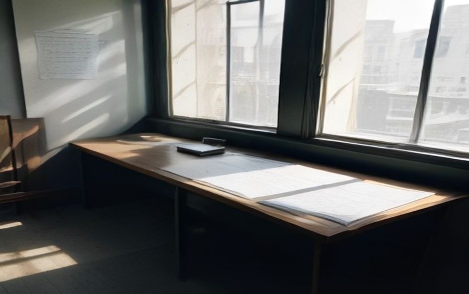 Revisión de planos y contratos en sala de juntas